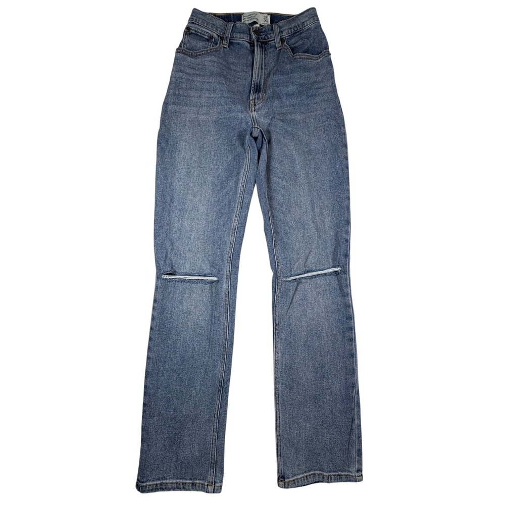 Abercrombie & Fitch 90s Straight‎ Ultra High Rise Curve Love Jeans Blue 24 00R
